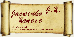 Jasminko Mančić vizit kartica